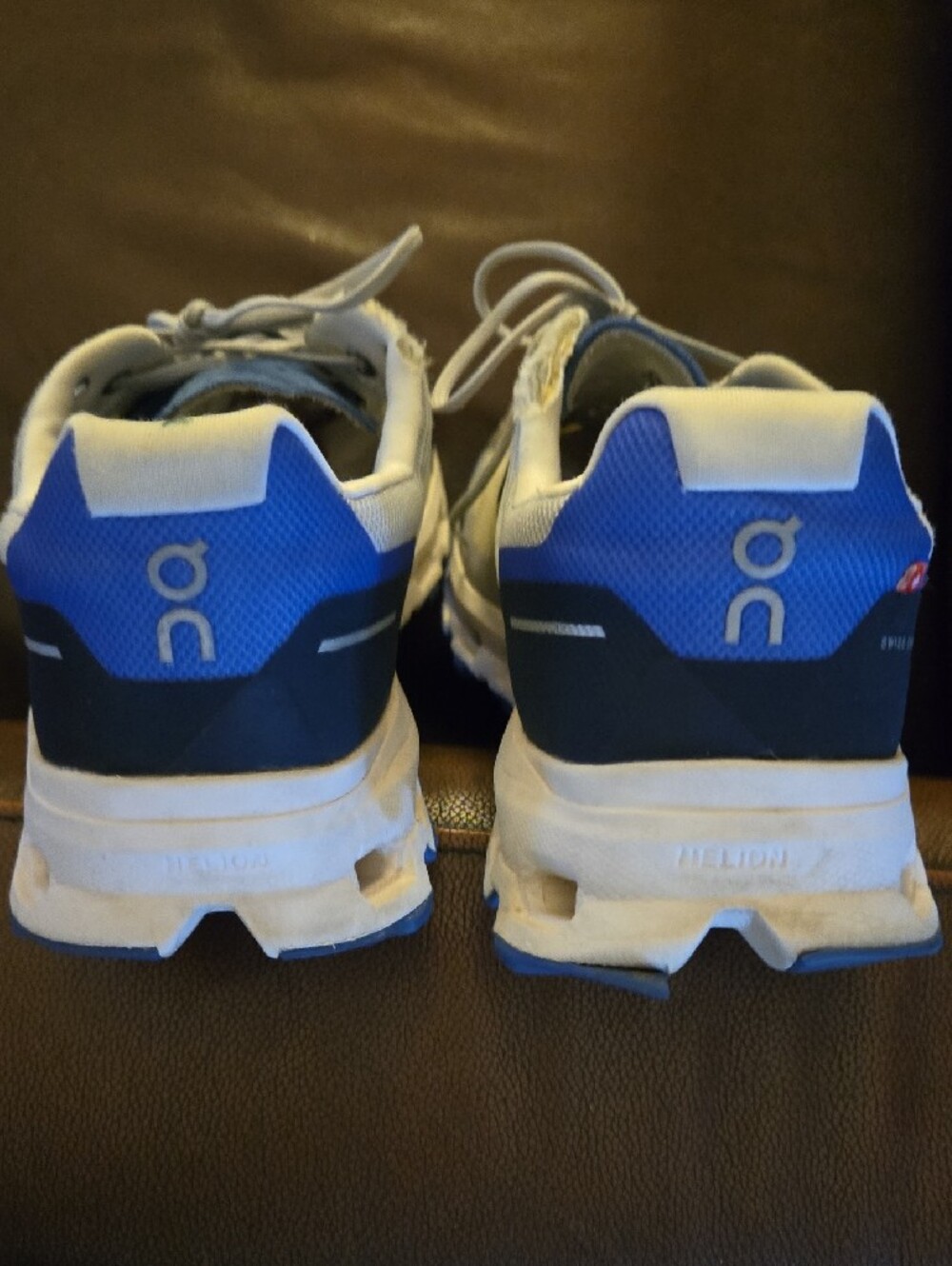 On Cloud Cloudtec Helion White Blue Running Shoe Men Sz 11 Clean Good Condition - Picture 4 of 12